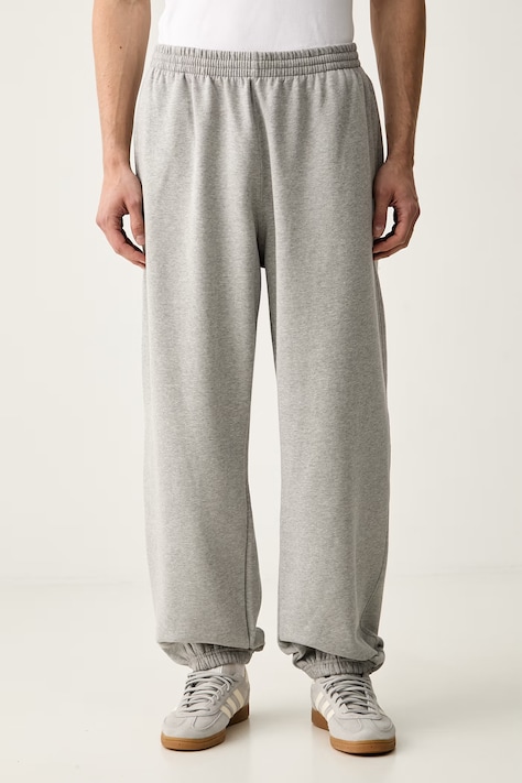 adidas Originals tepláky pánské s bavlnou Trefoil Essentials šedé regular waist KS9823