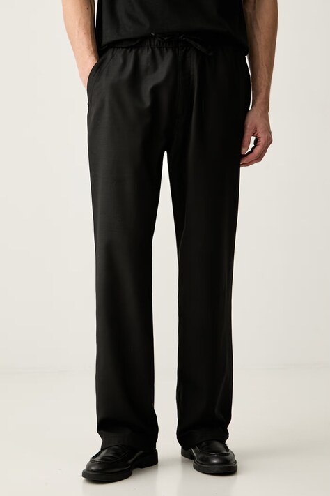 Michael Kors spodnie regular męskie z dodatkiem wełny czarne regular waist CT6305WL6C