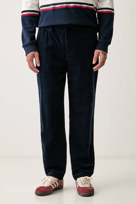 Tommy Jeans kalhoty pánské bavlněné námořnické modré regular waist DM0DM23121