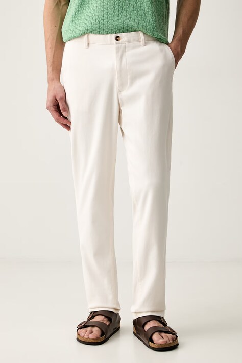 Tommy Hilfiger spodnie slim fit męskie bawełniane z elastanem beżowe regular waist MW0MW43151