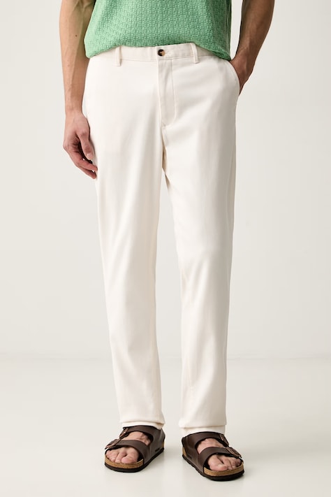 Tommy Hilfiger slim fit kalhoty pánské bavlněné s elastanem béžové regular waist MW0MW43151