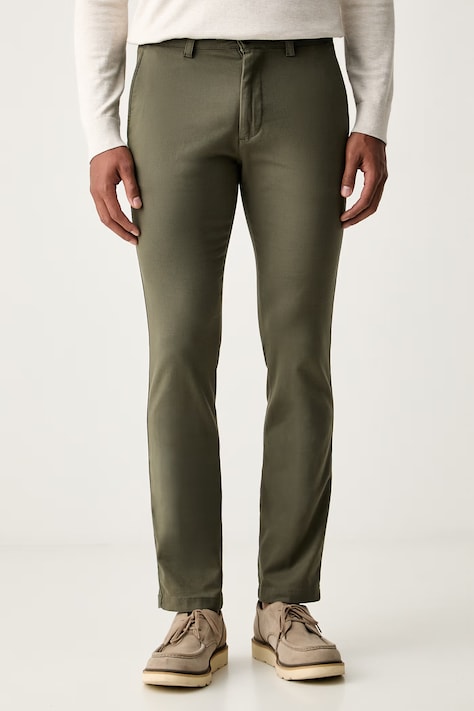 BOSS Orange spodnie chinos męskie bawełniane z elastanem Chino-Slim-2 zielone regular waist 50566715