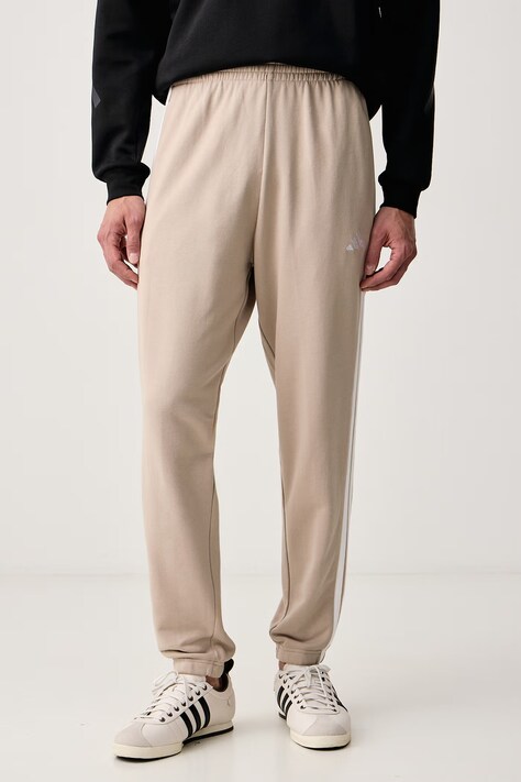 adidas Spodnie dresowe męskie bawełniane Essentials beżowe regular waist KY4196