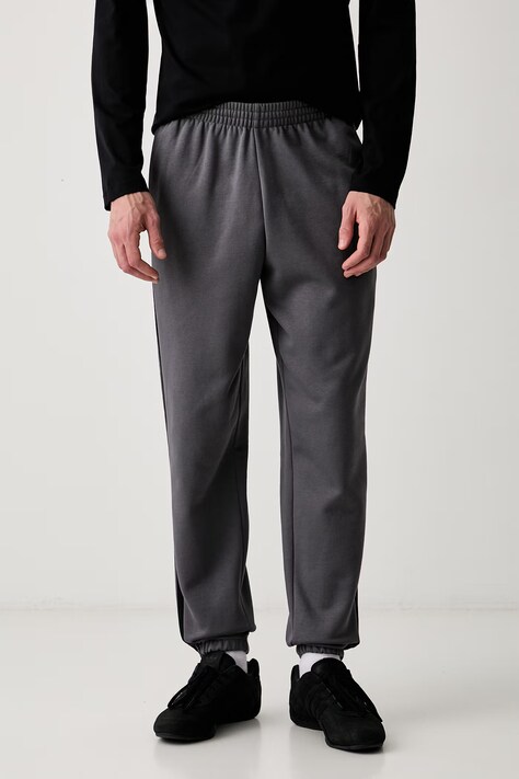 adidas spodnie dresowe męskie z bawełną Three Stripes szare regular waist KY4128