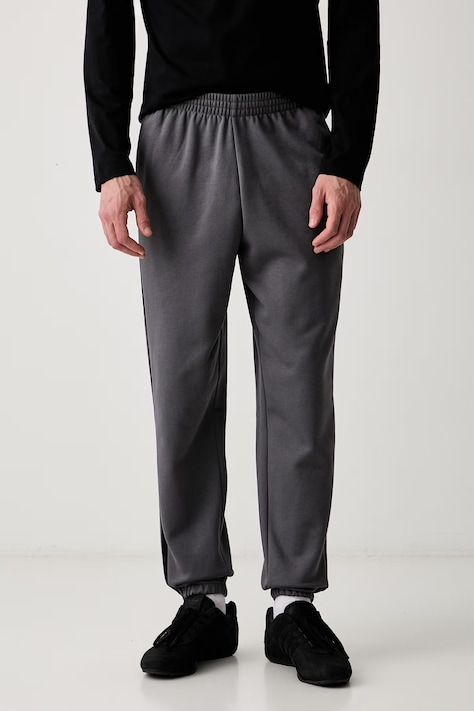 adidas spodnie dresowe męskie z bawełną Three Stripes szare regular waist KY4128