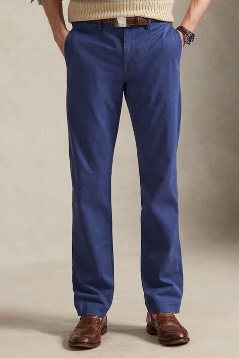 Polo Ralph Lauren spodnie straight męskie z bawełną granatowe regular waist 710690138
