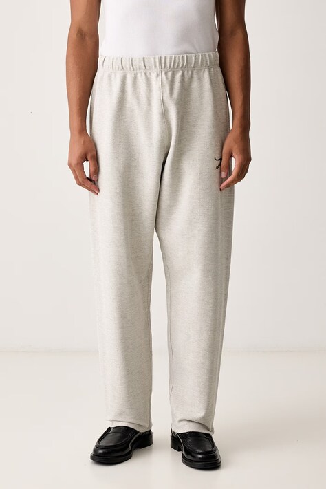 Kenzo Spodnie dresowe męskie bawełniane z elastanem szare FG65PA5614MX