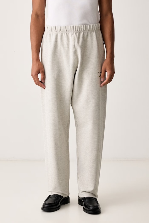 Kenzo Spodnie dresowe męskie bawełniane z elastanem szare FG65PA5614MX