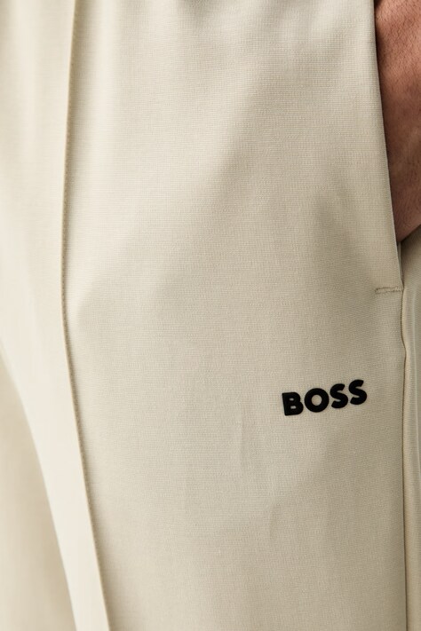 BOSS Green спортивні штани чоловічі з бавовною JT_Network Tapered — AW26-SPMZYR, бежевий — фото 4