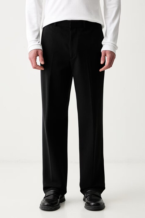 Calvin Klein spodnie garniturowe męskie z wiskozą czarne regular waist LV04LF626G