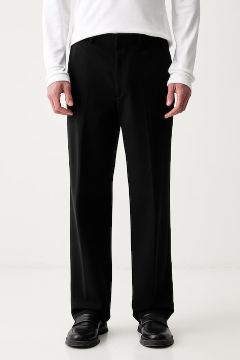 Calvin Klein spodnie garniturowe męskie z wiskozą czarne regular waist LV04LF626G