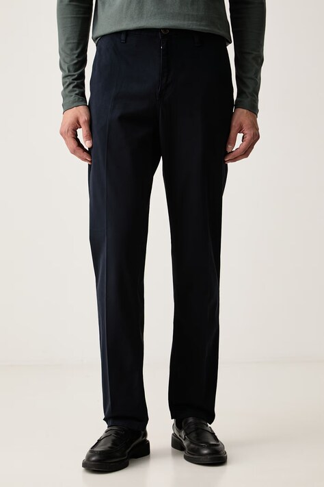 Guess hlače chinos za muškarce od pamuka s elastanom ANGELS mornarsko plave spušteni struk M6YB16 W2792