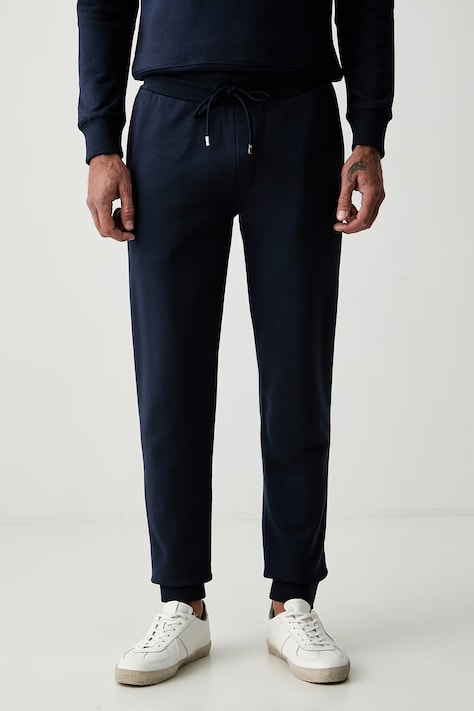 Hackett London spodnie dresowe męskie bawełniane granatowe regular waist HM5800129
