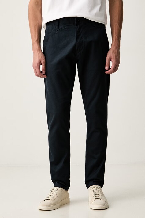 G-Star chino hlače moške bombažne Bronson 3.0 Slim Chino mornarsko modre srednji pas D26336-E573