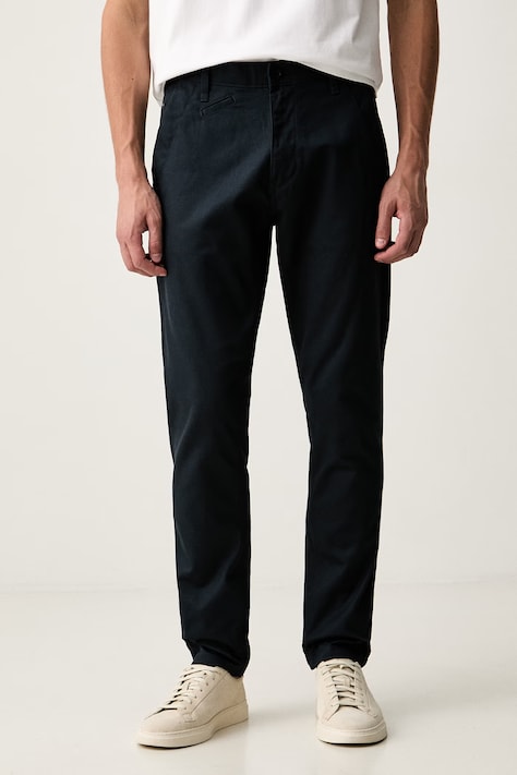 G-Star chino hlače moške bombažne Bronson 3.0 Slim Chino mornarsko modre srednji pas D26336-E573