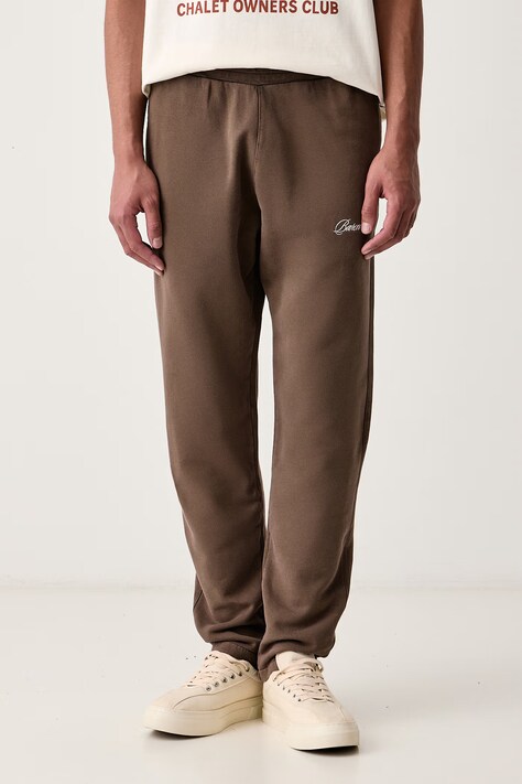 Baron Filou Spodnie dresowe bawełniane brązowe regular waist 000017517