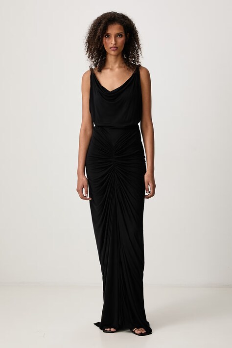 Rick Owens Lilies Nadia haljina bez uzorka od viskoze siva LI02F2580.RV