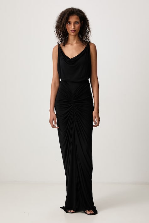 Rick Owens Lilies Nadia haljina bez uzorka od viskoze siva LI02F2580.RV