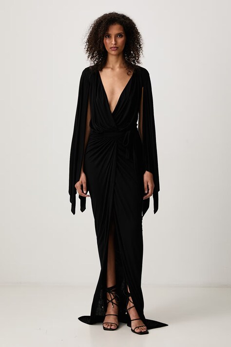 Rick Owens Lilies Flagsleeves gładkie z wiskozy czarne LI02F2582.RV