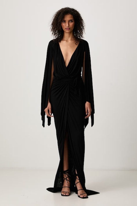 Rick Owens Lilies Flagsleeves gładkie z wiskozy czarne LI02F2582.RV