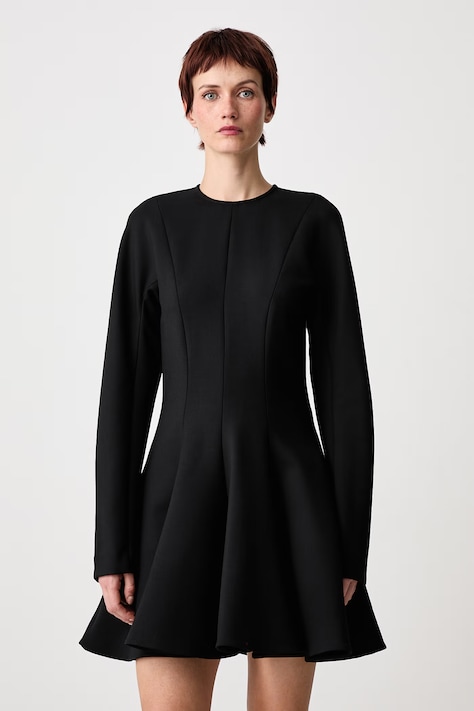 Stella McCartney Разкроена рокля с изчистена шарка с добавена вълна черна 6A07553IU654