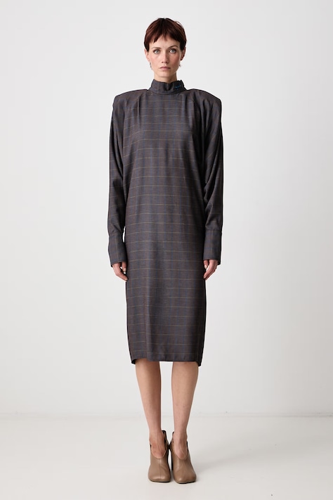 MUGLER Haljina karirani uzorak od viskoze smeđa 26F1RO18824991