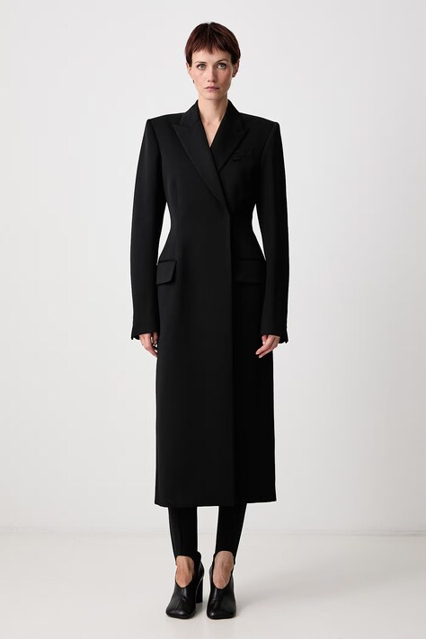 MUGLER Palton din lână pentru femei negru COM1MA02051020