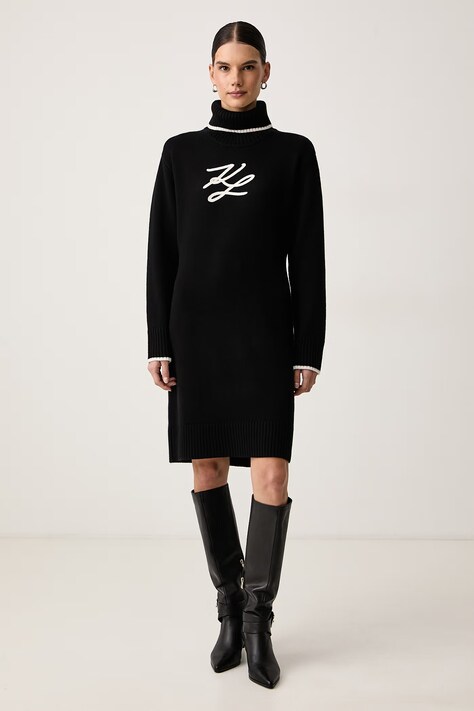 Karl Lagerfeld Haljina s vunom crna B4W13033