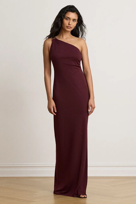 Lauren Ralph Lauren Sukienka empire bordowa gładka 253B27582