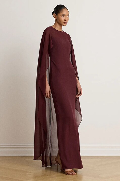 Lauren Ralph Lauren Sukienka empire bordowa gładka 253B20797