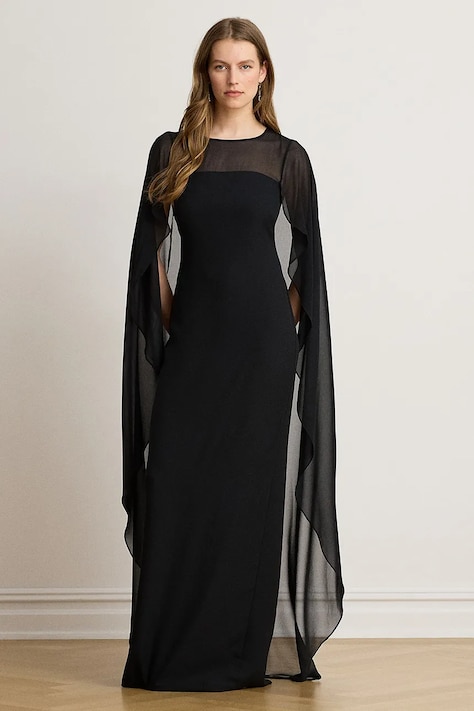 Lauren Ralph Lauren Sukienka empire czarna gładka 253B20797
