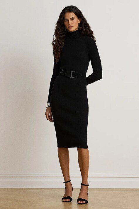 Lauren Ralph Lauren Sukienka z bawełną czarna 200P14784