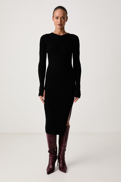 Patrizia Pepe Sukienka bodycon z wiskozą czarna 2A0044 KK032