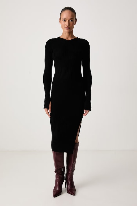 Patrizia Pepe Sukienka bodycon z wiskozą czarna 2A0044 KK032
