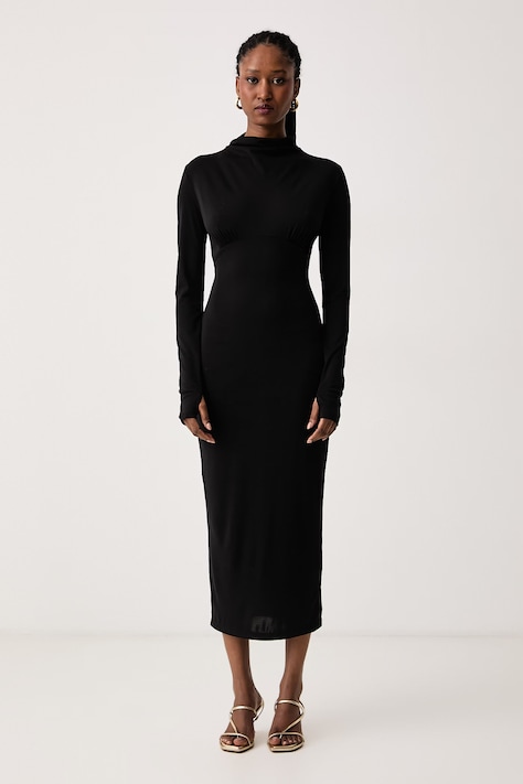 Just Cavalli Sukienka czarna gładka 81PAO902 J0253