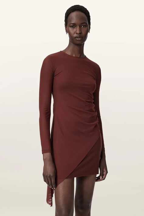 AllSaints Φόρεμα RILEY SL κόκκινο φλοράλ W134DE