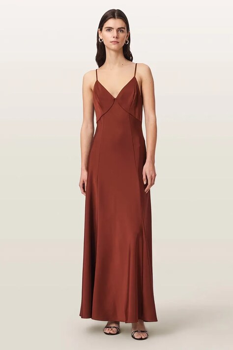 AllSaints Sukienka IRINA czerwona gładka W024DF