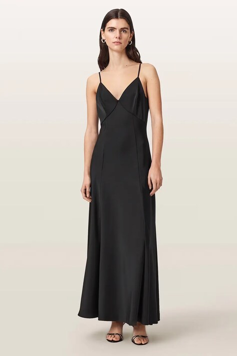 AllSaints Sukienka IRINA czarna gładka W024DF