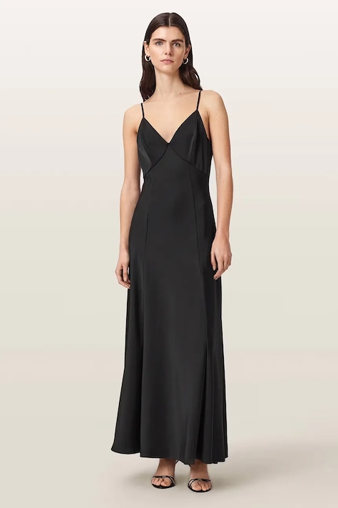 AllSaints Sukienka IRINA czarna gładka W024DF