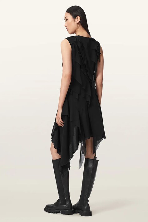 AllSaints Rochie asimetrică ANGIE DRESS neagră W001DF