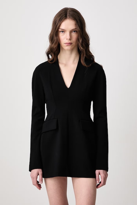 Sportmax Tefrite07 šaty hladké s viskózou černé 2622226052600