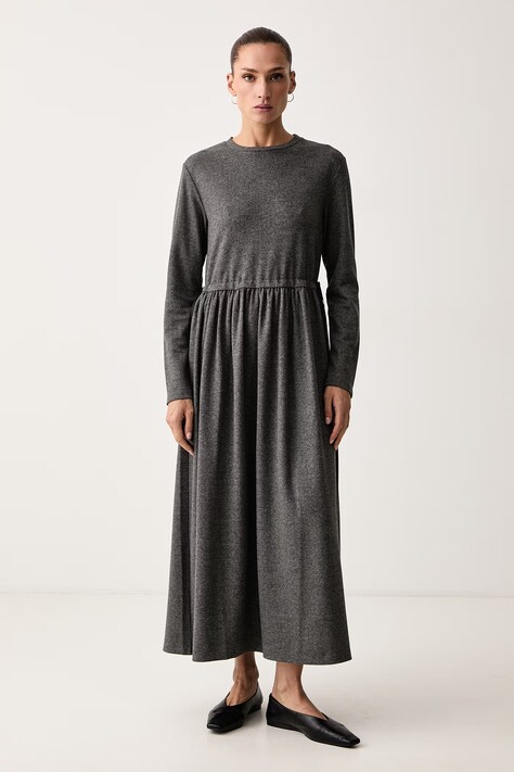 Weekend Max Mara Sukienka z wiskozą WKDVETTURA szara w jodełkę 2625626052600