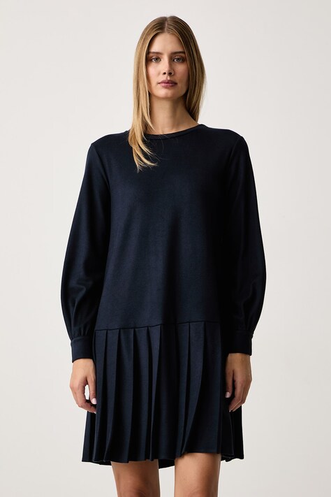 Weekend Max Mara Sukienka z wiskozą WKDNAVETTA granatowa gładka 2625626032600
