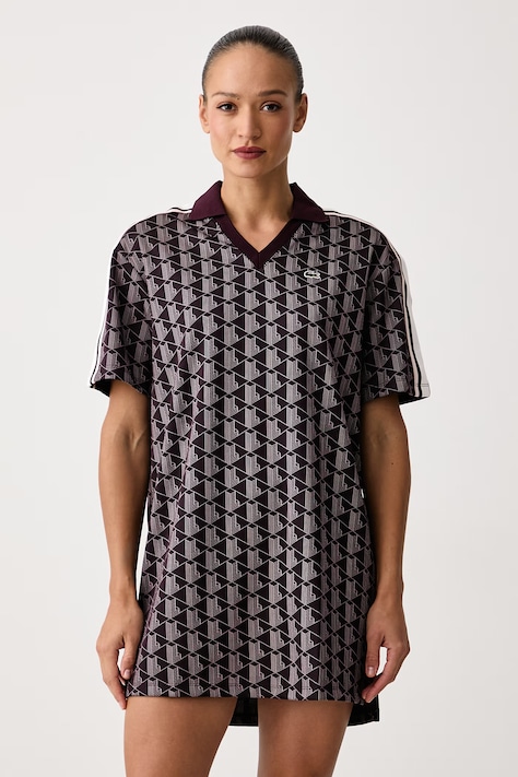 Lacoste Sukienka sportowa bordowa monogram EF8309