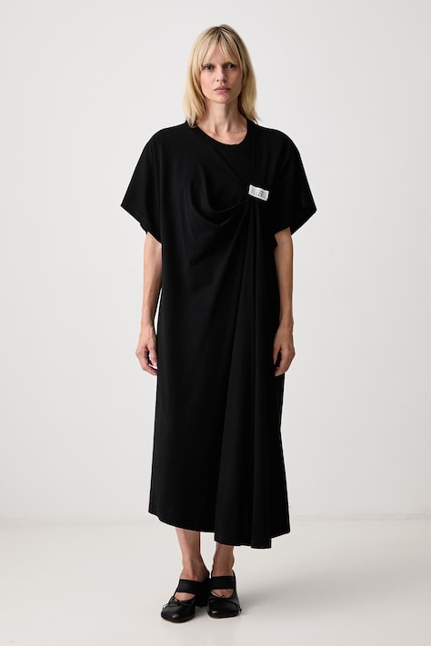 MM6 Maison Margiela sukienka bawełniana czarna gładka S52DD0104-M20048