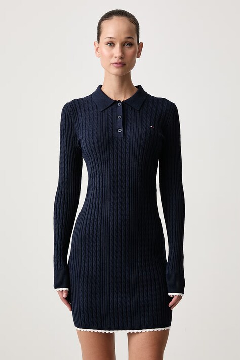 Tommy Jeans Haljina mornarsko plava bez uzorka DW0DW23317