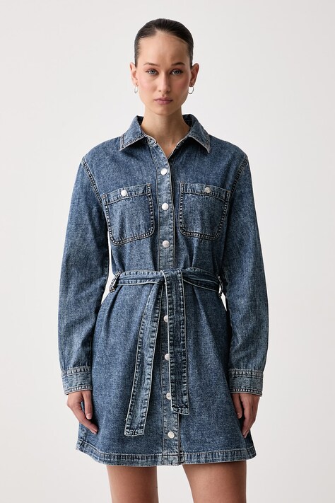 Calvin Klein Jeans Obleka A-kroja bombažna modra LV047H902G