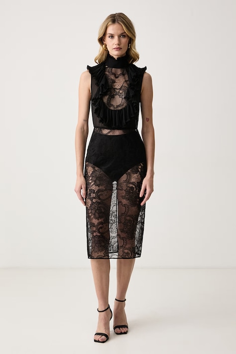 Elisabetta Franchi Sukienka z wiskozy czarna gładka AB03567E2