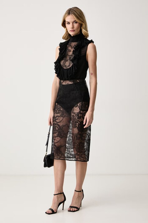 Elisabetta Franchi Sukienka z wiskozy czarna gładka AB03567E2