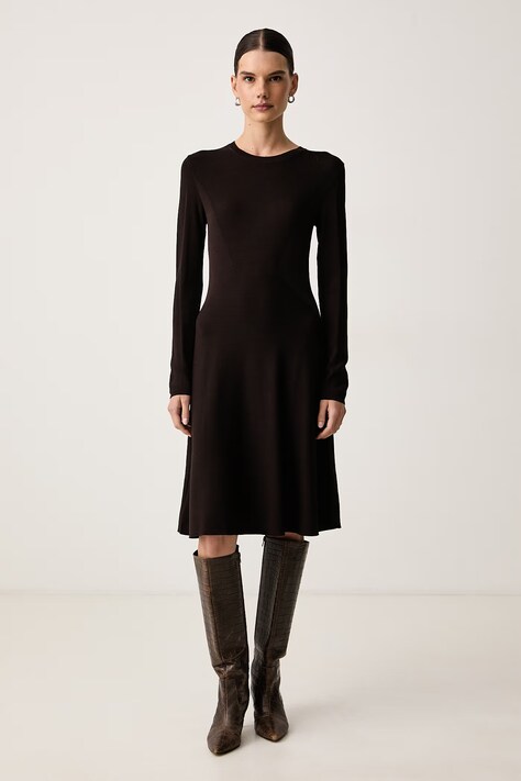 Armani Exchange Рокля с вискоза кафява XW003264 AF10352